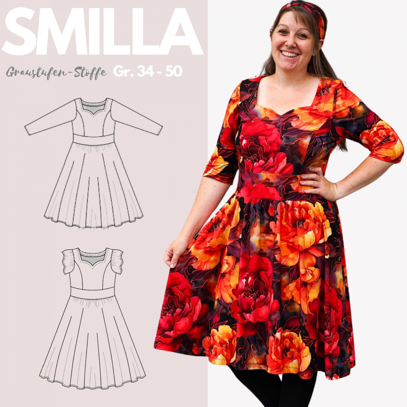 PDF-Schnittmuster: Kleid Hailey in den Gr. 34 - 50